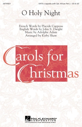 O Holy Night (with Optional African Percussion) SATB Chorpartitur