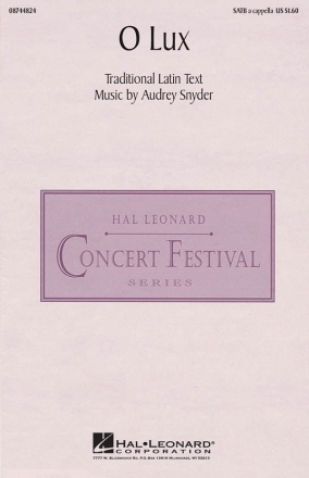 Audrey Snyder_Traditional, O Lux SATB Chorpartitur