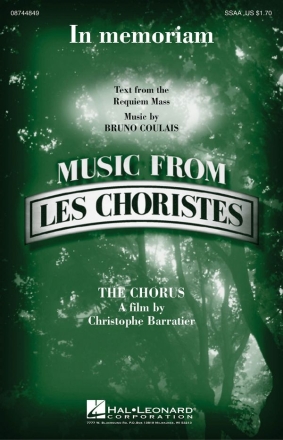 In Memoriam for female choir (SSAA) and piano choral score