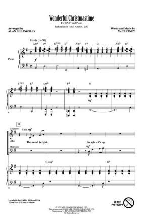 Wonderful Christmastime SAB Chorpartitur
