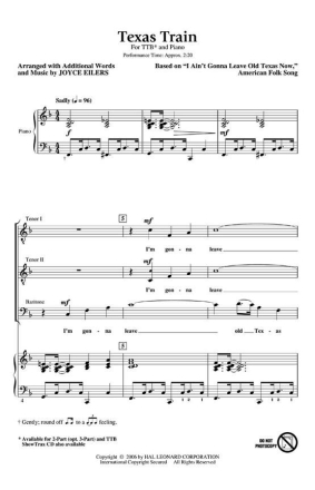 Traditional, Texas Train TTB Chorpartitur