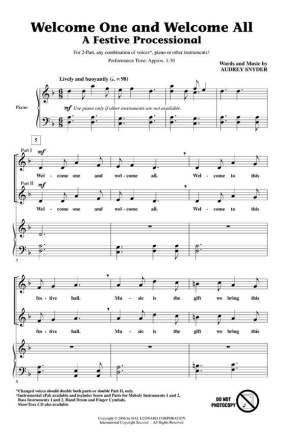 Audrey Snyder, Welcome One and Welcome All Chor CD