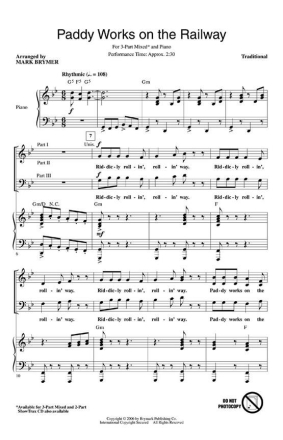 Paddy Works on the Railway 3-Part Choir Chorpartitur