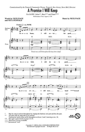 Nick Page, A Promise I Will Keep Chor CD