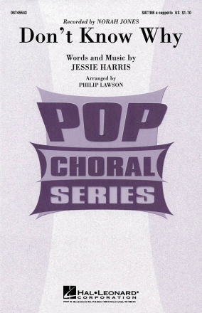 Jesse Harris, Don't Know Why SATTBB Chorpartitur