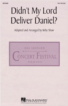 Didn't My Lord Deliver Daniel? SSA Chorpartitur