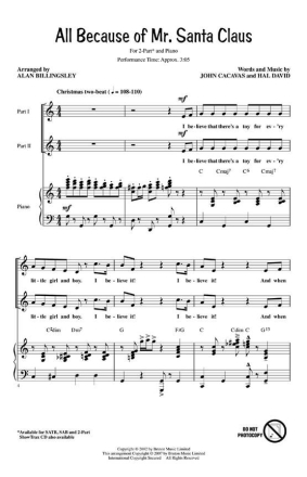 All Because of Mr. Santa Claus 2-Part Choir Chorpartitur
