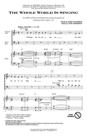 John Jacobson_Tom Anderson, The Whole World Is Singing Chor CD