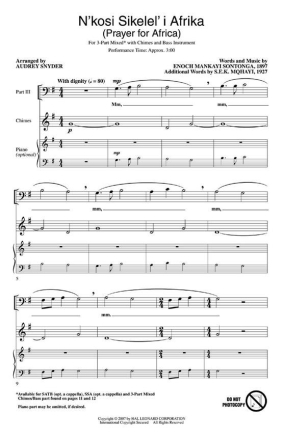 E.M. Sontonga, N'kosi Sikelel' I Afrika 3-Part Choir Chorpartitur
