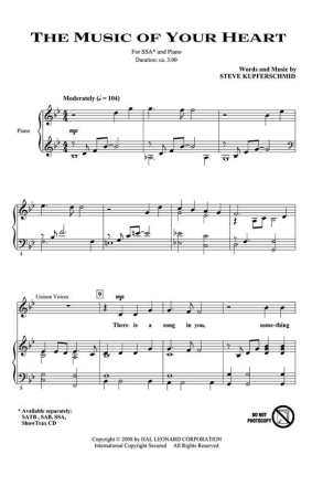 Steve Kupferschmid, The Music of Your Heart SSA Chorpartitur