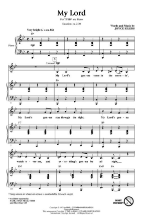 Joyce Eilers, My Lord TTBB Chorpartitur