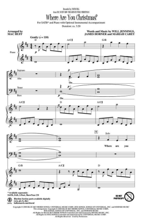 James Horner_Mariah Carey_Will Jennings, Where Are You Christmas? Chor CD