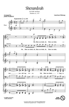Shenandoah SAB Chorpartitur