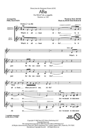 Alfie SSAA Chorpartitur