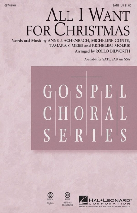 All I Want for Christmas SATB Chorpartitur