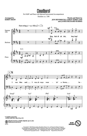 Cloudburst SAB Chorpartitur