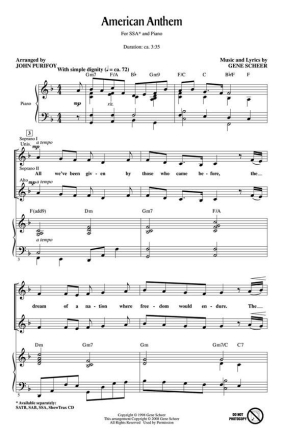 Gene Scheer, American Anthem SSA Chorpartitur
