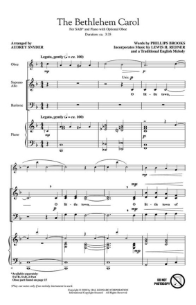 The Bethlehem Carol SAB Chorpartitur