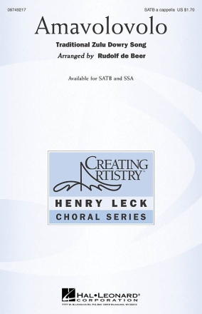 Amavolovolo SATB a Cappella Chorpartitur