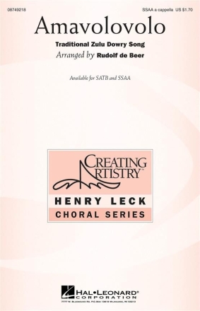 Amavolovolo SSAA Chorpartitur