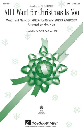 All I want for Christmas for mixed choir (SAB) and piano choral schore