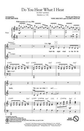 Do You Hear What I Hear SSA Chorpartitur