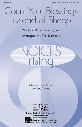 Irving Berlin, Count Your Blessings Instead of Sheep SATB a Cappella Chorpartitur