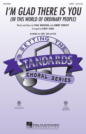 Jimmy Dorsey_Paul Madeira, I'm Glad There Is You SATB Chorpartitur