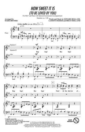 How Sweet It Is to Be Loved by You SSA Chorpartitur