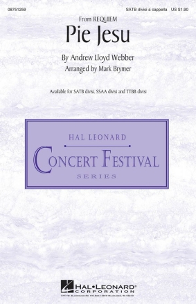 Andrew Lloyd Webber, Pie Jesu SATB a Cappella Chorpartitur