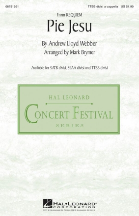 Pie Jesu for male choir a cappella choral score