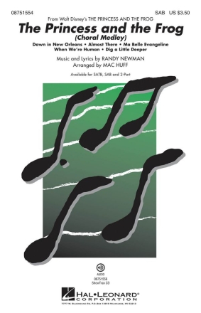 Randy Newman, The Princess and the Frog (Choral Medley) SAB SAB and Piano Chorpartitur