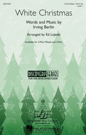 Irving Berlin, White Christmas 3-Part Choir Chorpartitur
