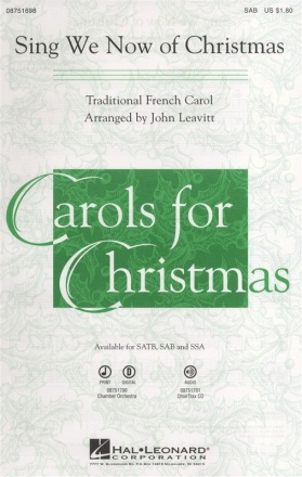 Traditional, Sing We Now Of Christmas SAB and Piano Chorpartitur