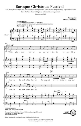 Baroque Christmas Festival 2-Part Choir Chorpartitur