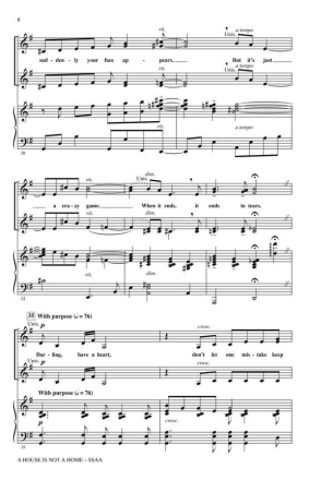 Burt Bacharach, A House Is Not a Home SSAA Chorpartitur