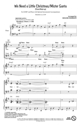 We Need a Little Christmas/Mister Santa 2-Part Choir Chorpartitur
