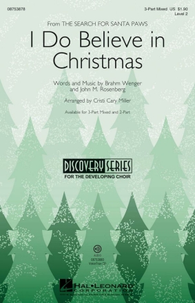 Brahm Wenger_John M. Rosenberg, I Do Believe in Christmas 3-Part Choir Chorpartitur
