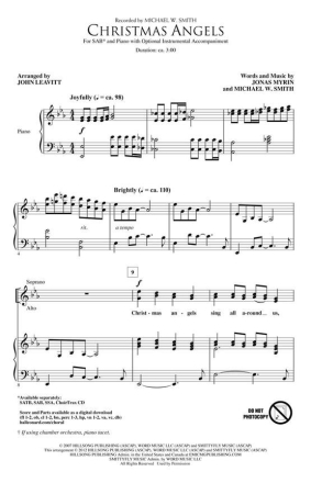 Jonas Myrin_Michael W. Smith, Christmas Angels SAB Chorpartitur