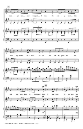 Traditional, Tomorrow Shall Be My Dancing Day SSA Chorpartitur