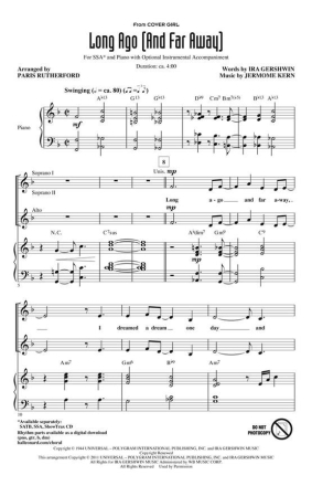 Long Ago And Far Away SSA Chorpartitur