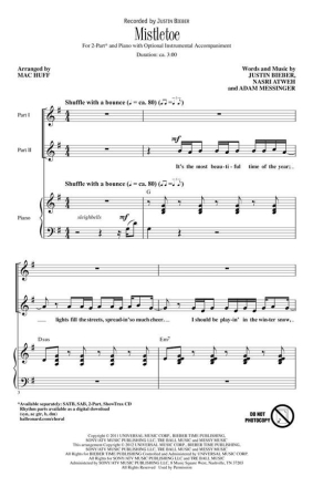 Adam Messinger_Justin Bieber_Nasri Atweh, Mistletoe 2-Part Choir Chorpartitur