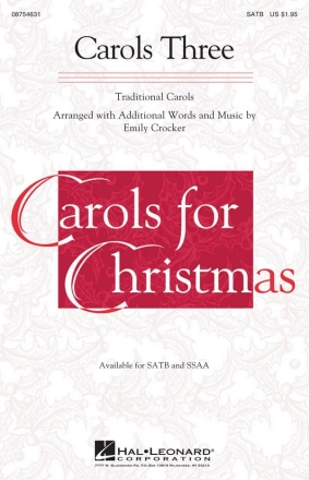 Carols Three for mixed choir and opt. piano choral score