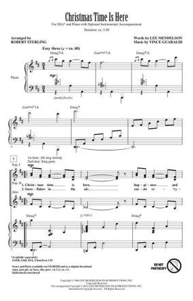 Vince Guaraldi, Christmas Time Is Here SSA Chorpartitur