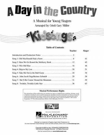 A Day in the Country KidSongs Musical School Musical CD
