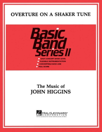John Higgins, Overture on a Shaker Tune Concert Band Partitur + Stimmen