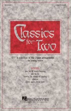 Classics for Two Collection 2-Part Choir Chorpartitur