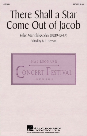 Felix Mendelssohn Bartholdy, There Shall a Star Come Out of Jacob SATB Chorpartitur