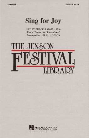 Henry Purcell, Sing for Joy SAB Chorpartitur