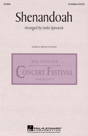 Shenandoah SAB and Piano Chorpartitur